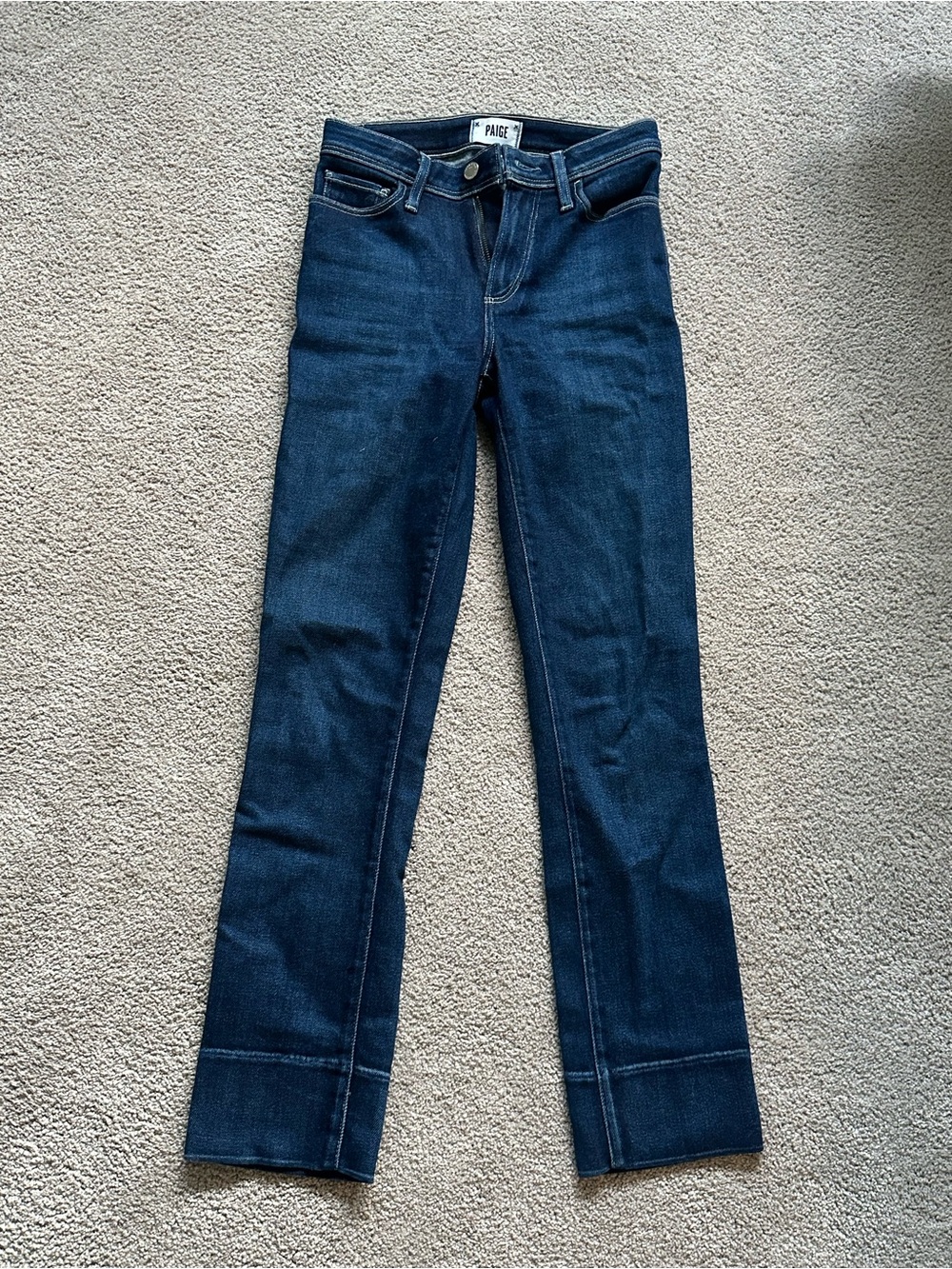 PAIGE Women's Dark Blue Straight-Leg Jeans (Hoxton Slim)